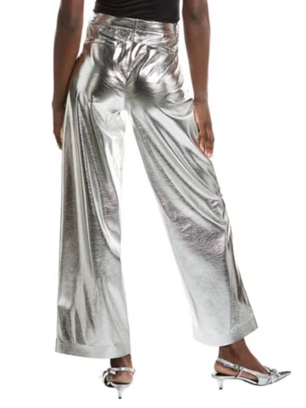 Kenneth Cole New York Shimmering Silver Wide Leg Trousers